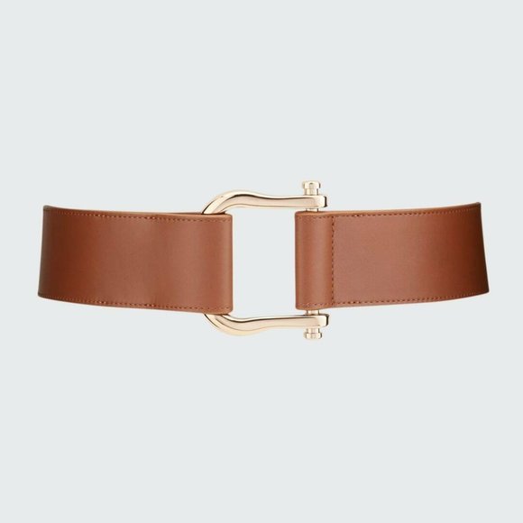 Gabriela Hearst Accessories - GABRIELA HEARST Saddle Buckle Belt, Cognac
